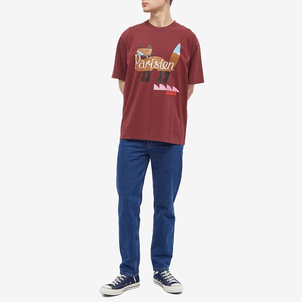 Maison Kitsuné x Bill Rebholz Parisien Easy T-Shirt in Wine Maison