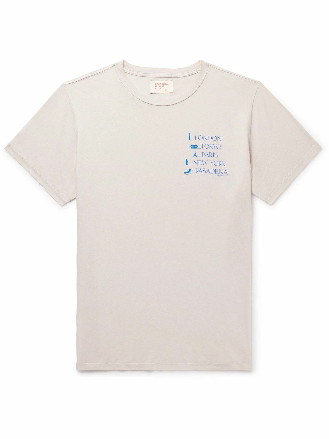 Photo: Pasadena Leisure Club - Landmarks Logo-Print Cotton-Jersey T-Shirt - Neutrals