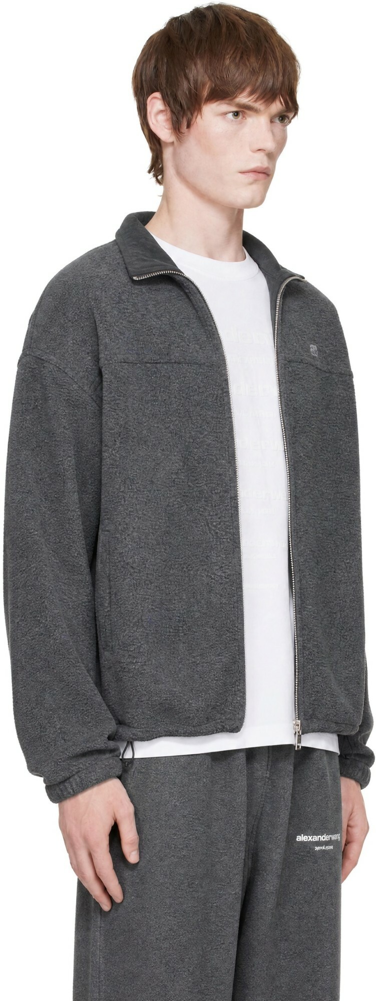 Alexander Wang Gray Reversible Funnel Track Jacket