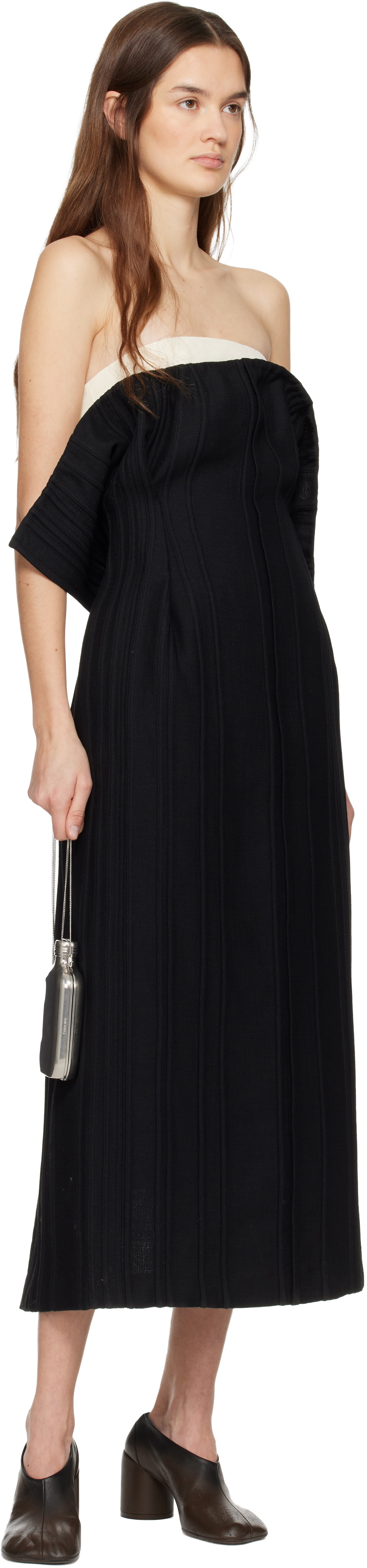 Calvin Klein Collection Black Beatrix Strapless Midi Dress