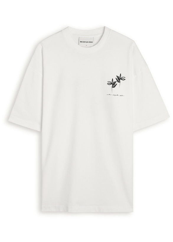 Photo: Mki Miyuki Zoku Ink Flower Cotton T-shirt White