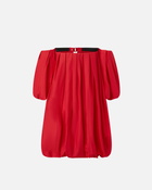 Pinko Poplin Balloon Mini Dress Salsa Red