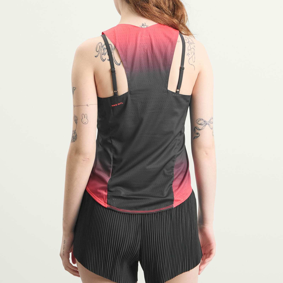 Nike Women's Arswft Tank Top in Black/Bright Crimson/Metallic Silver
