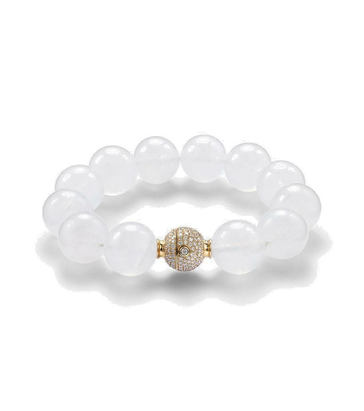 Photo: Octavia Elizabeth Riviera Orb beaded 18kt gold bracelet with moonstone and diamonds