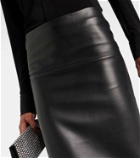 Mônot Low-rise leather maxi skirt