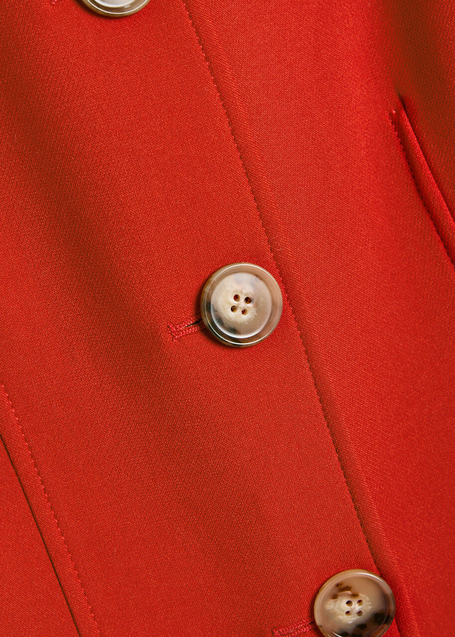 Veronica Beard Jessup Darted Tailored Vest Red