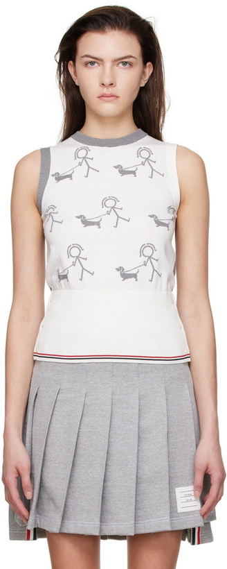 Photo: Thom Browne Grey & White Fun-Mix Tank Top