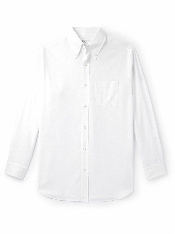 Photo: Loro Piana - Button-Down Collar Cotton Oxford Shirt - White