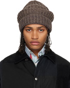 Maison Margiela Brown Rib-Knit Beanie