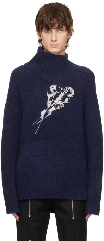 Photo: The World Is Your Oyster Navy Neckerchief Sweater