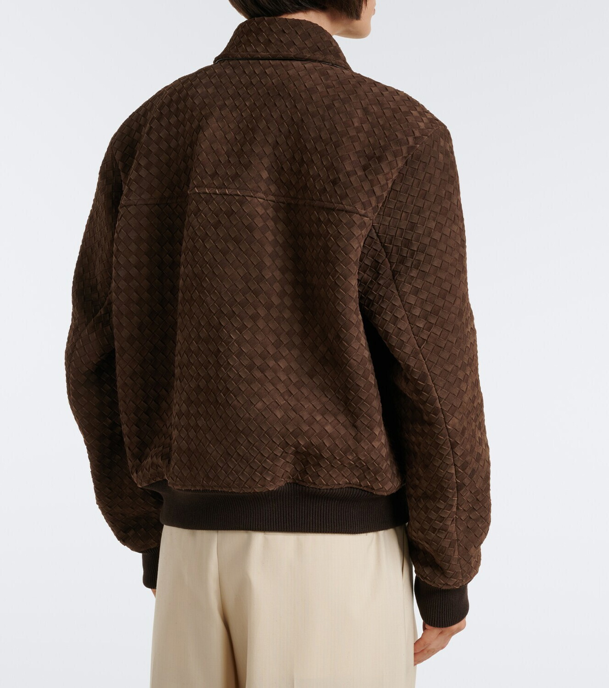 Bottega Veneta Intrecciato suede blouson jacket