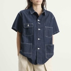Beams Boy Women's Denim Short Sleeve top in Indigo