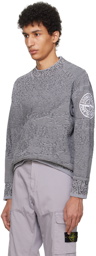 Stone Island Gray Mock Neck Sweater