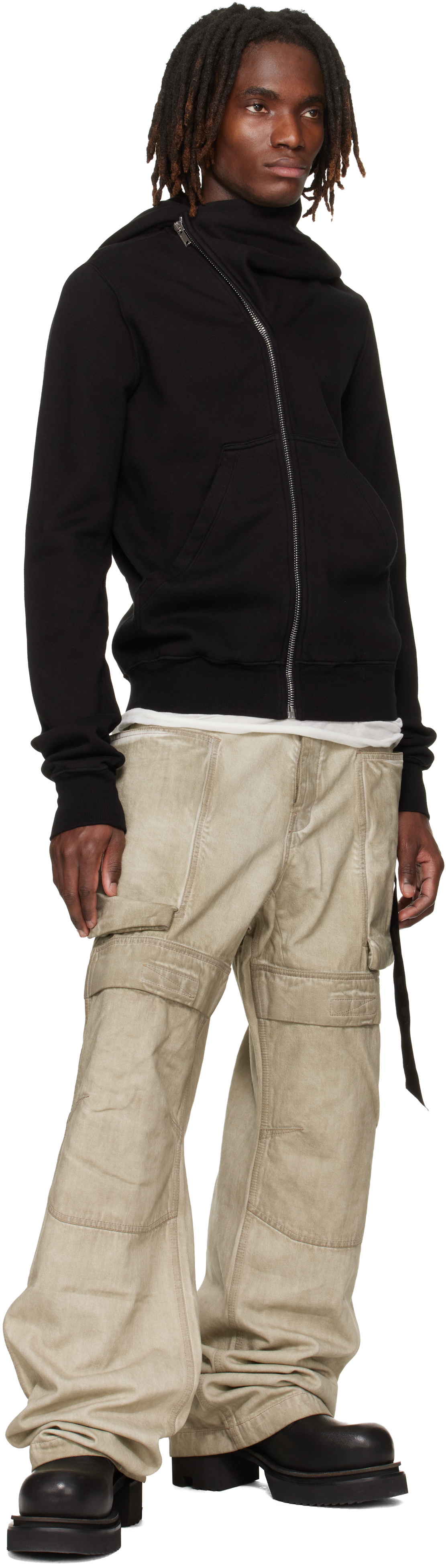 Rick Owens DRKSHDW Beige Temple Stefan Denim Cargo Pants