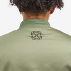 Off-White Men's Contrast Stitch Nylon Bomber Jacket in Green