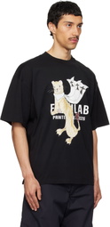 EGONlab Black Hermine Print Cotton T-shirt
