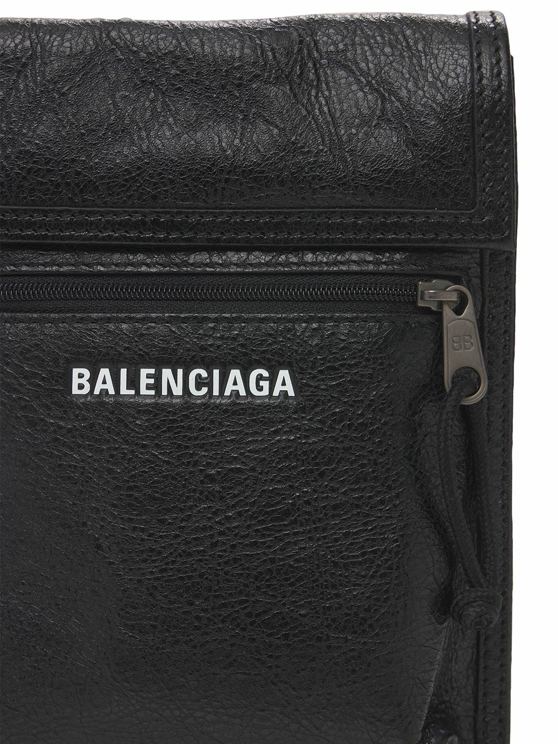 BALENCIAGA - Small Explorer Leather Pouch W/ Strap Balenciaga BALENCIAGA - Small Explorer Leather Pouch W/ Strap Balenciaga