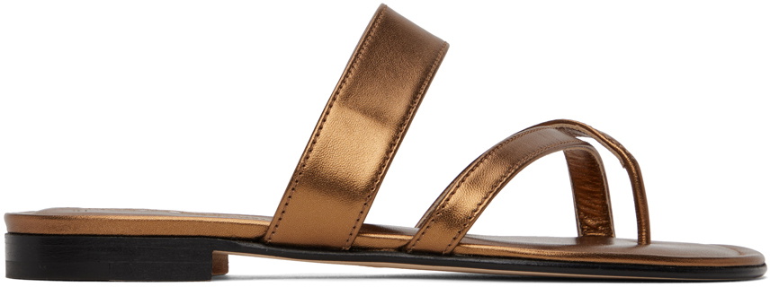 Manolo Blahnik Bronze Susa Sandals Manolo Blahnik