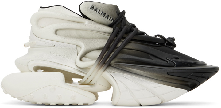Photo: Balmain Black & White Unicorn Sneakers