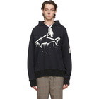 Greg Lauren Black Paul and Shark Edition Drip Shark Hoodie