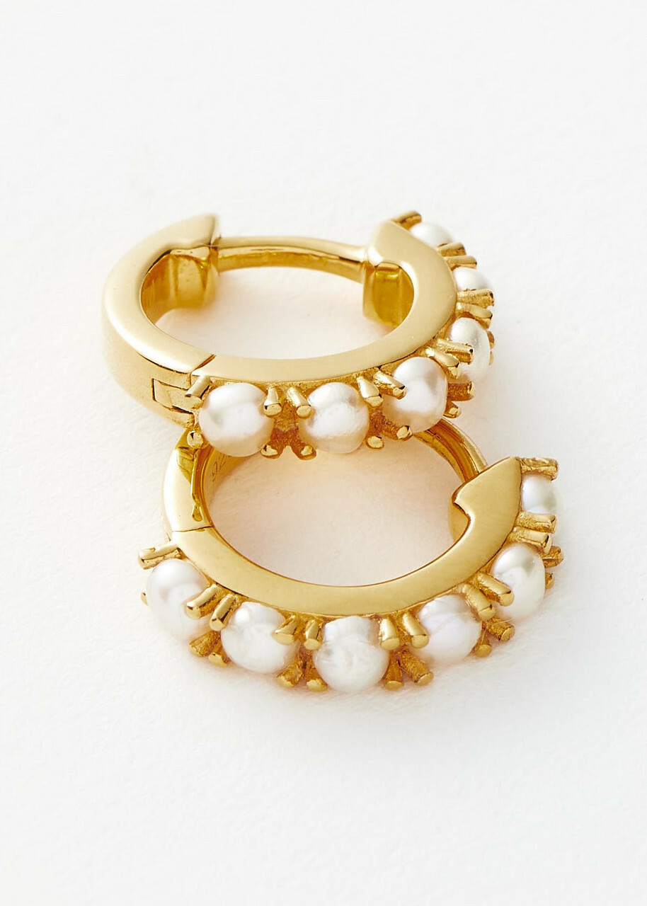 Missoma Gemstone 18ct Recycled Gold Vermeil Hoop Earrings - One Size