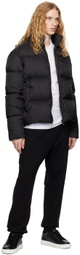 Versace Black Barocco Light Puffer Down Jacket