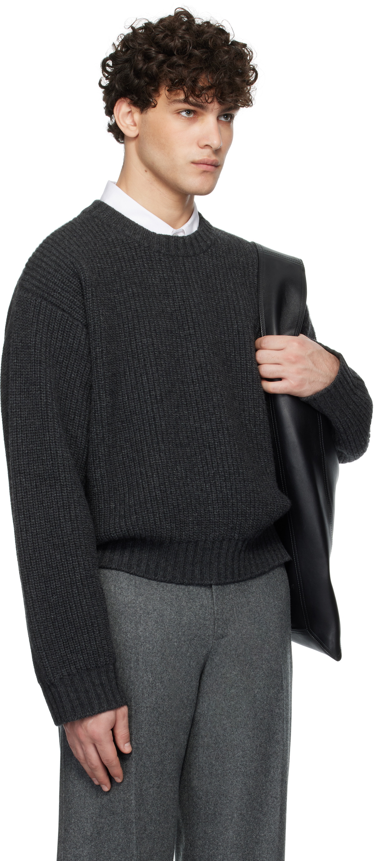 Bottega Veneta Gray Wool & Cashmere Sweater Bottega Veneta