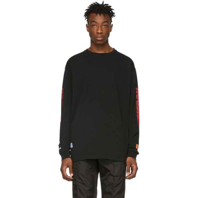 Photo: Heron Preston Black Racing Long Sleeve T-Shirt