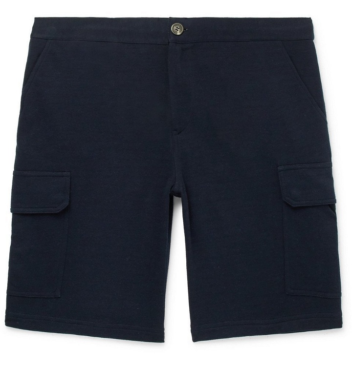 Photo: Brunello Cucinelli - Cotton-Blend Cargo Shorts - Men - Midnight blue