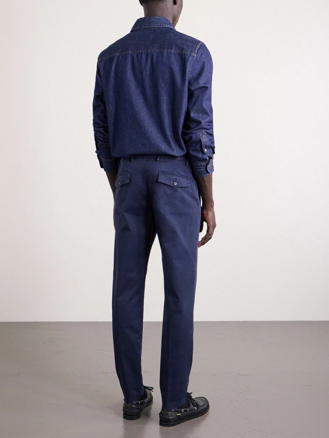 Eleventy - Slim-Fit Cotton-Blend Twill Chinos - Blue