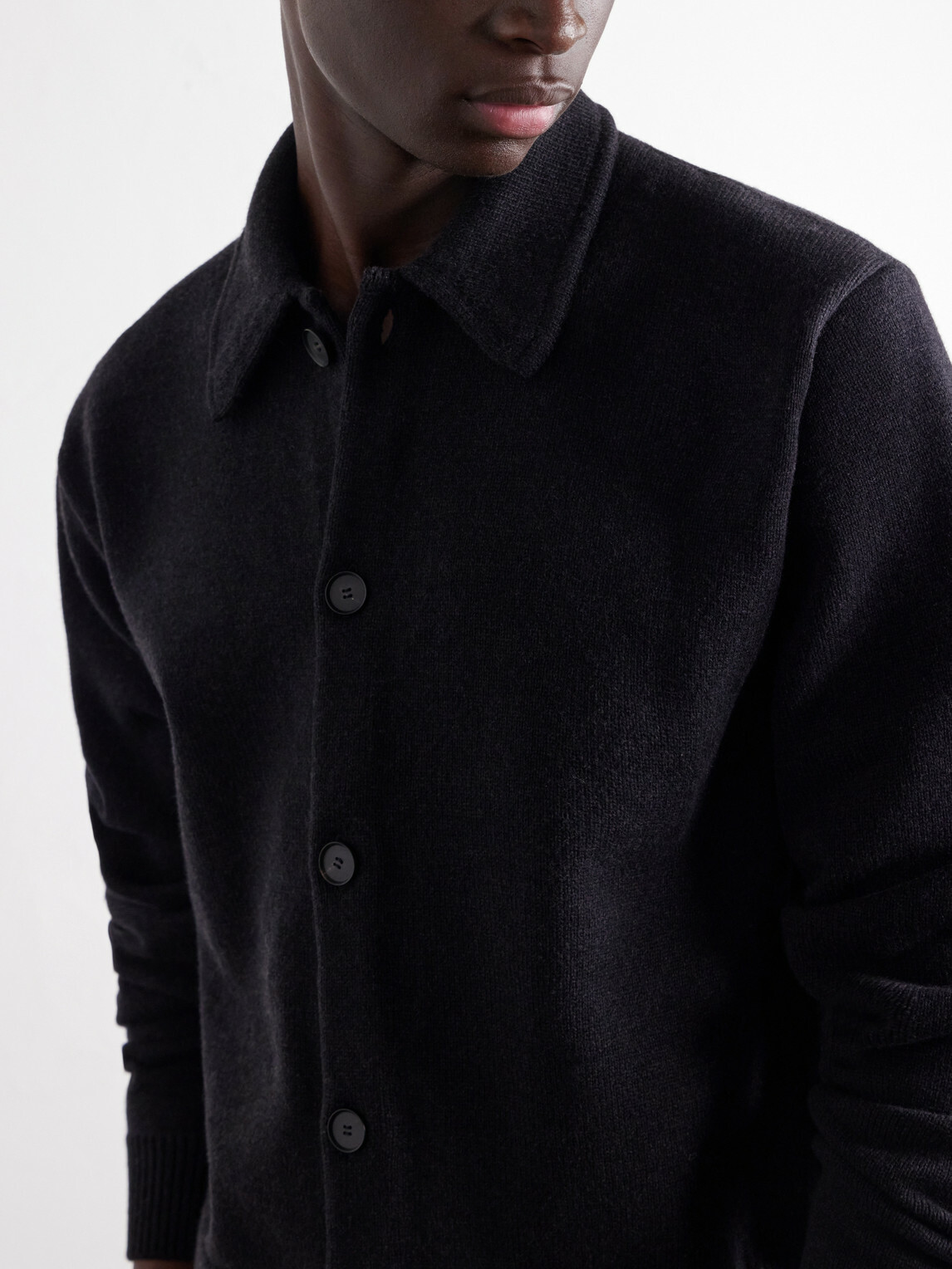 Auralee - Wool Cardigan - Black