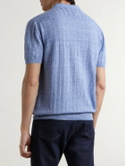 Boglioli - Ribbed Linen and Cotton-Blend Polo Shirt - Blue