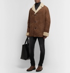Belstaff - Leather-Trimmed Shearling Coat - Brown