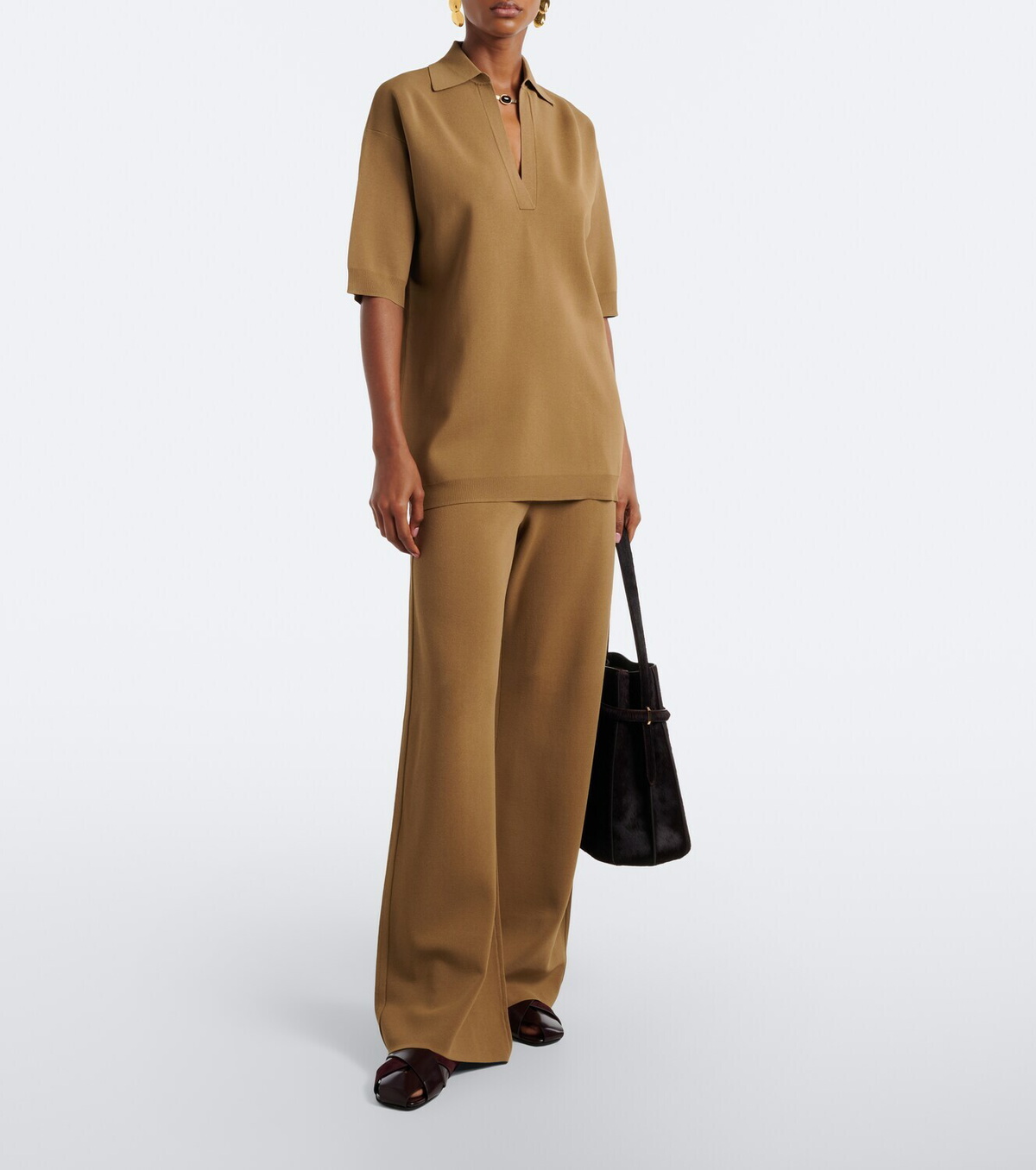 Max Mara Oversized knitted polo shirt