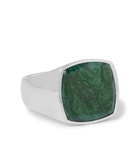 Tom Wood - Sterling Silver Marble Signet Ring - Silver