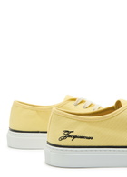 Jacquemus Les Fefe Logo-embroidered Canvas Sneakers Yellow
