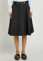 Ganni Belted Twill Midi Wrap Skirt Black