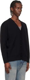 Marine Serre Black Merino Wool Knit Maxi Cardigan