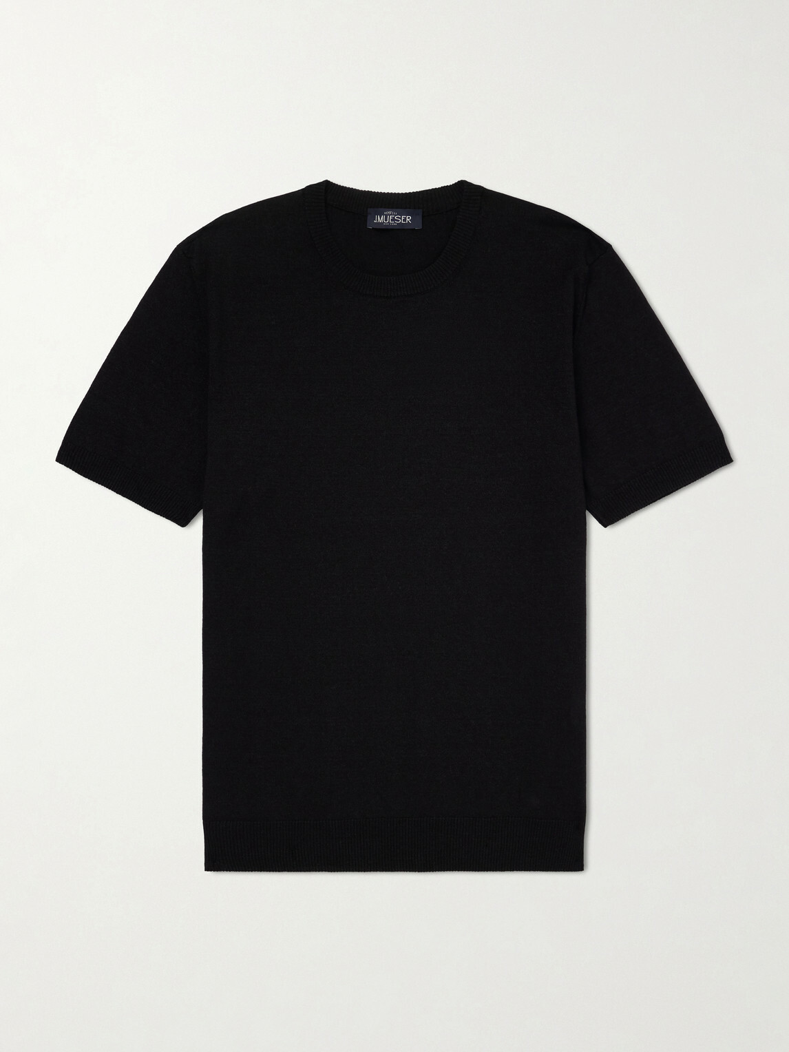J. Mueser - Knitted Linen and Cotton-Blend T-Shirt - Black