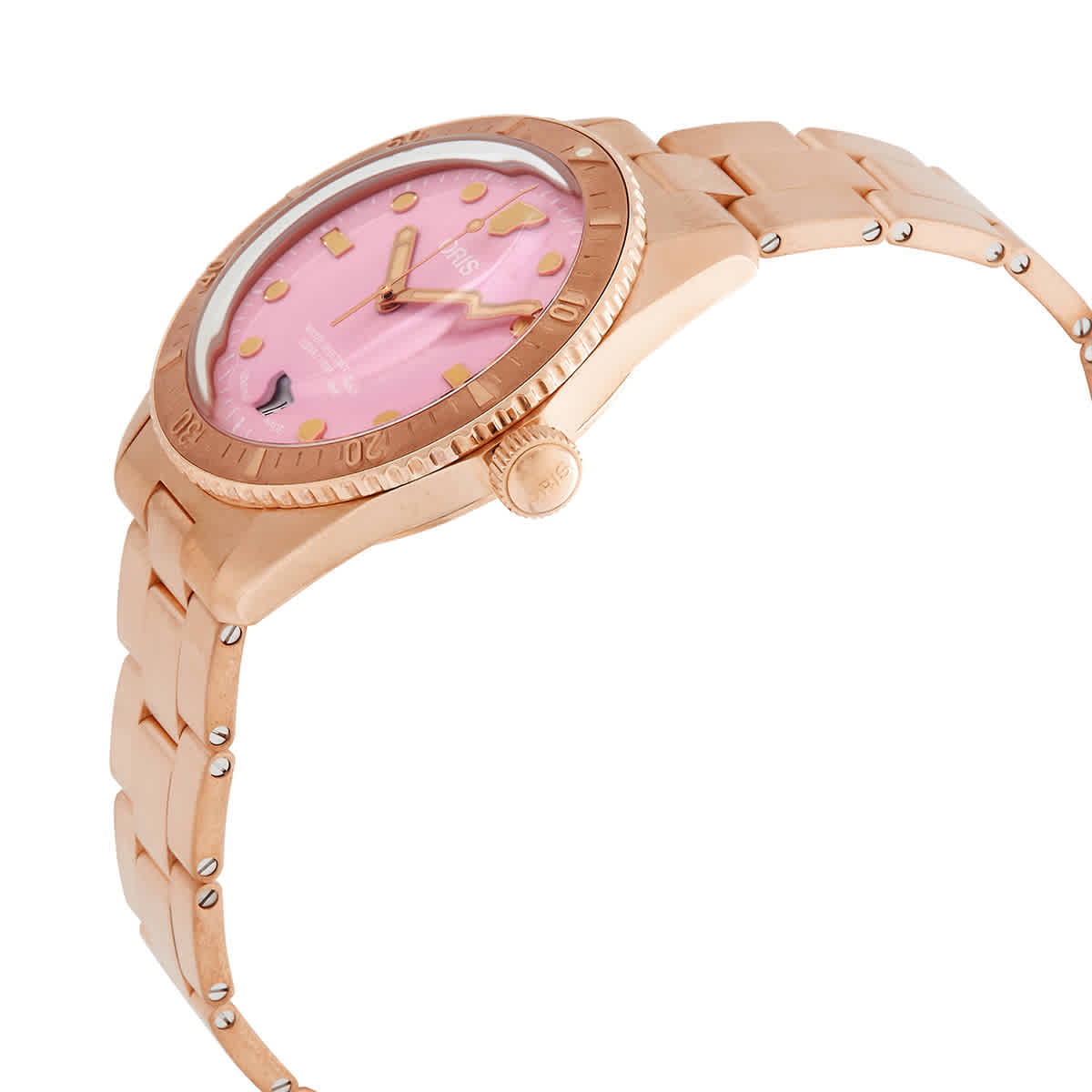 Oris Divers Sixty-Five Bronze Automatic Pink Dial Unisex Watch 01 733 7771 3158-07 8 19 15
