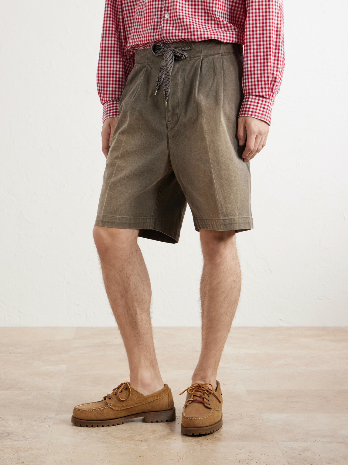KAPITAL - Easy Straight-Leg Cotton-Canvas Shorts - Green