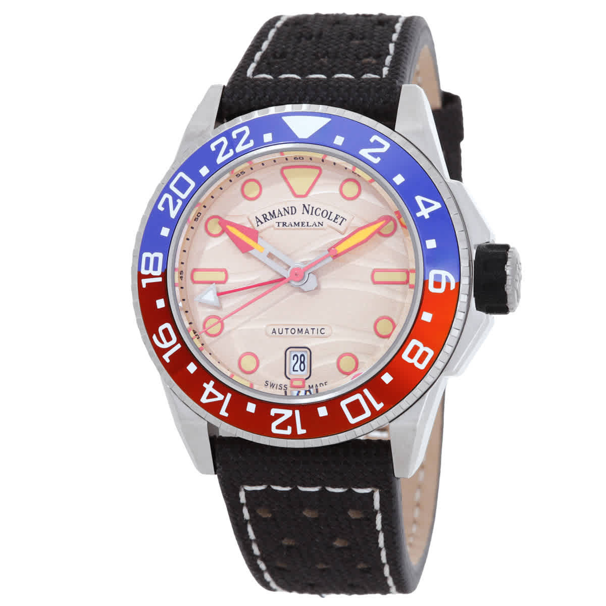 Armand Nicolet JSH GMT Automatic Mens Watch A487RGN KO P0640NC8 Armand Nicolet