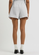 Rotate Sunday Logo-embroidered Cotton Shorts Light Grey
