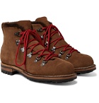 Viberg - Shearling-Lined Suede Hiking Boots - Brown