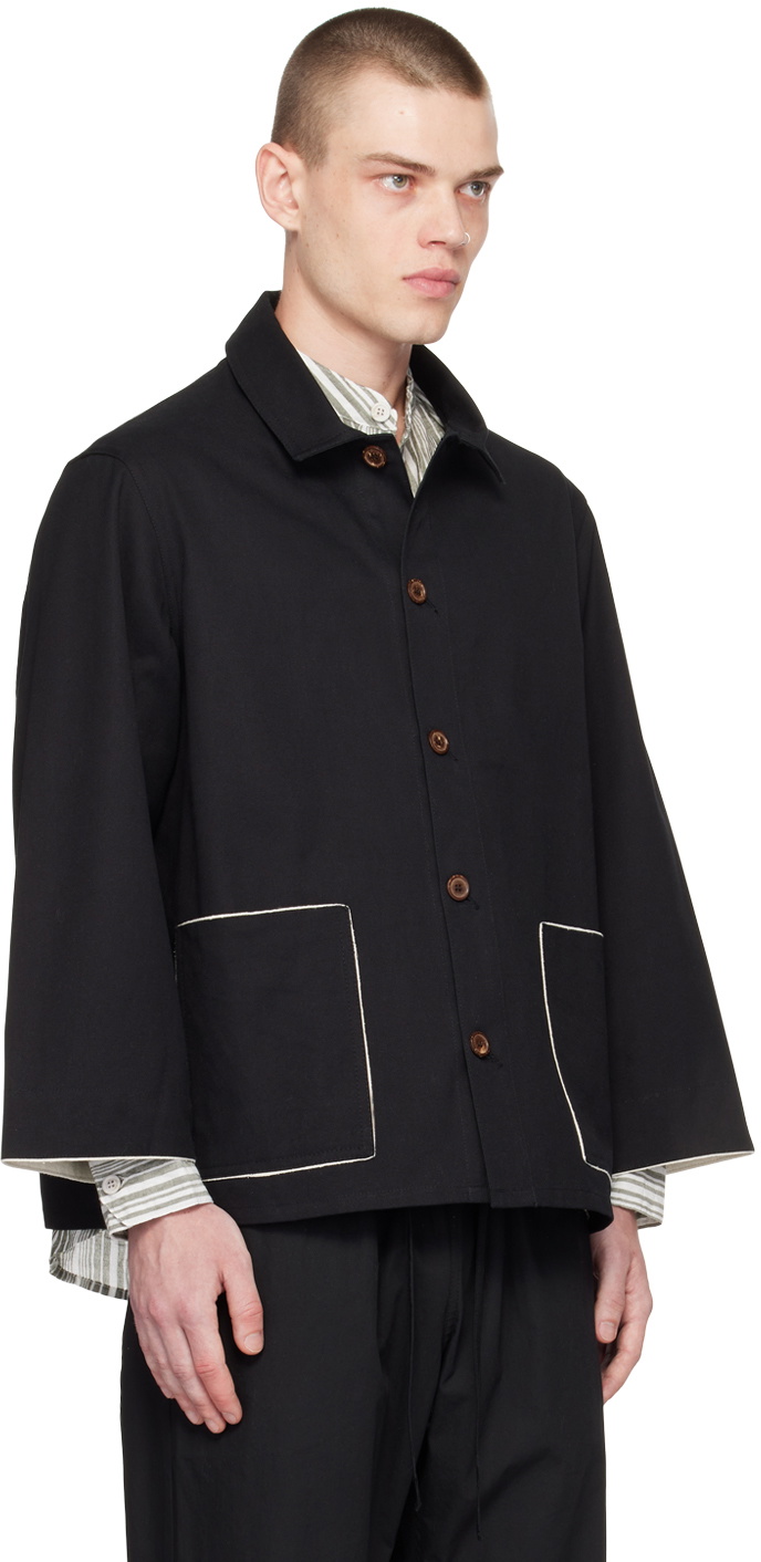 XENIA TELUNTS Black Spread Collar Jacket