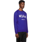 MSGM Blue Artist Logo Sweatshirt