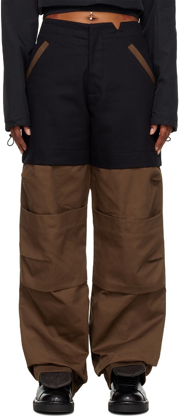 Photo: SPENCER BADU Black & Brown Cargo Trousers