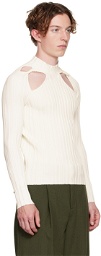 Dion Lee SSENSE Exclusive White Collarbone Skivvy Sweater