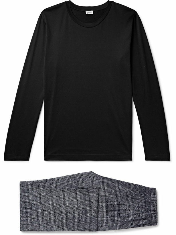 Photo: Zimmerli - Checked Cotton-Jersey Pyjama Set - Black