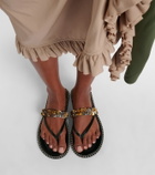 Dries Van Noten Sequined leather thong sandals